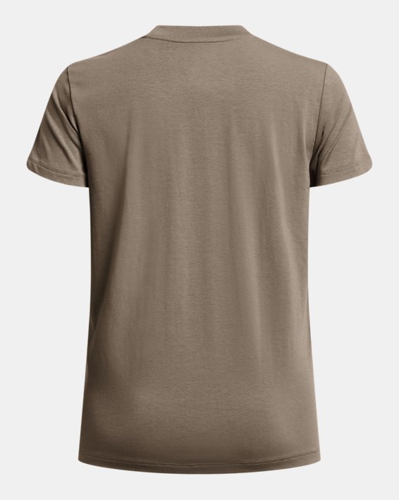 Women's UA Rival Core Short Sleeve in Brown image number 3